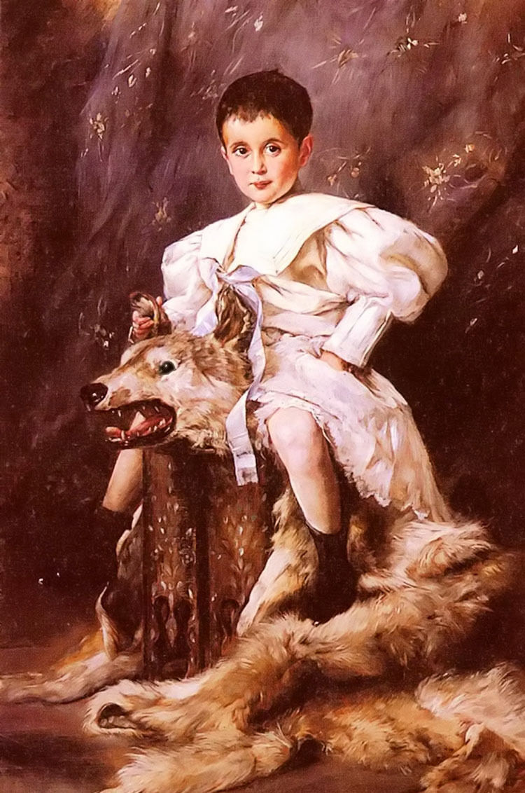 Oil joseph arpad koppay - a portrait of kaiser karl, archduke of austria canvas