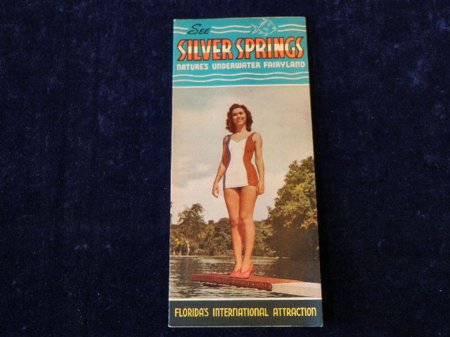 Vintage Silver Springs Florida Fold Out Travel Brochure w/ Map & 25+ Photos Q413