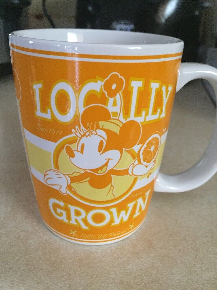 NEW Authentic US Disney Minnie Mouse Locally Grown Ceramic Coffee Mug - FREE
