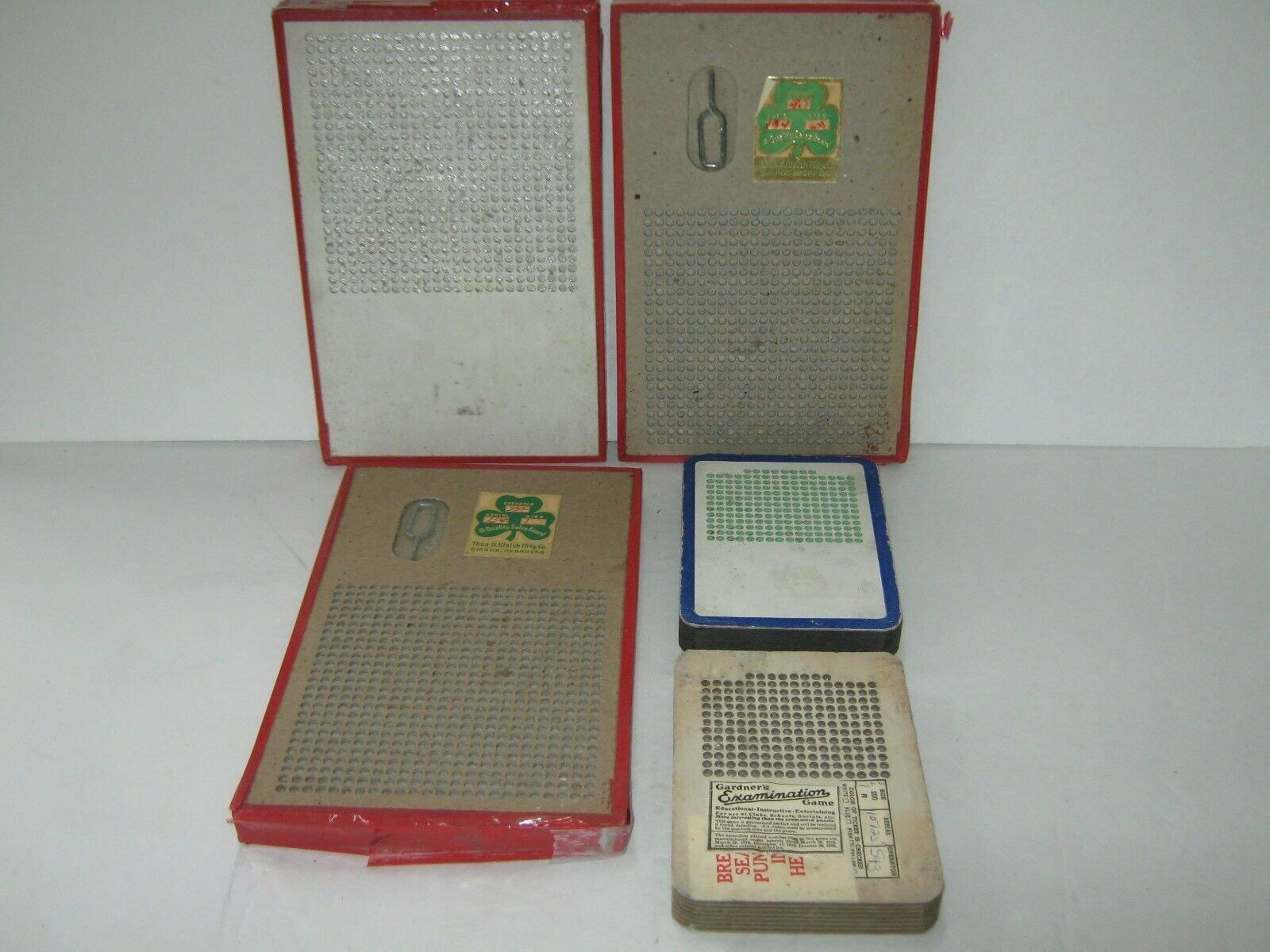 Gambling Punch Boards - Cigarette Punch Gardner\'s Examination Lot of Vintage