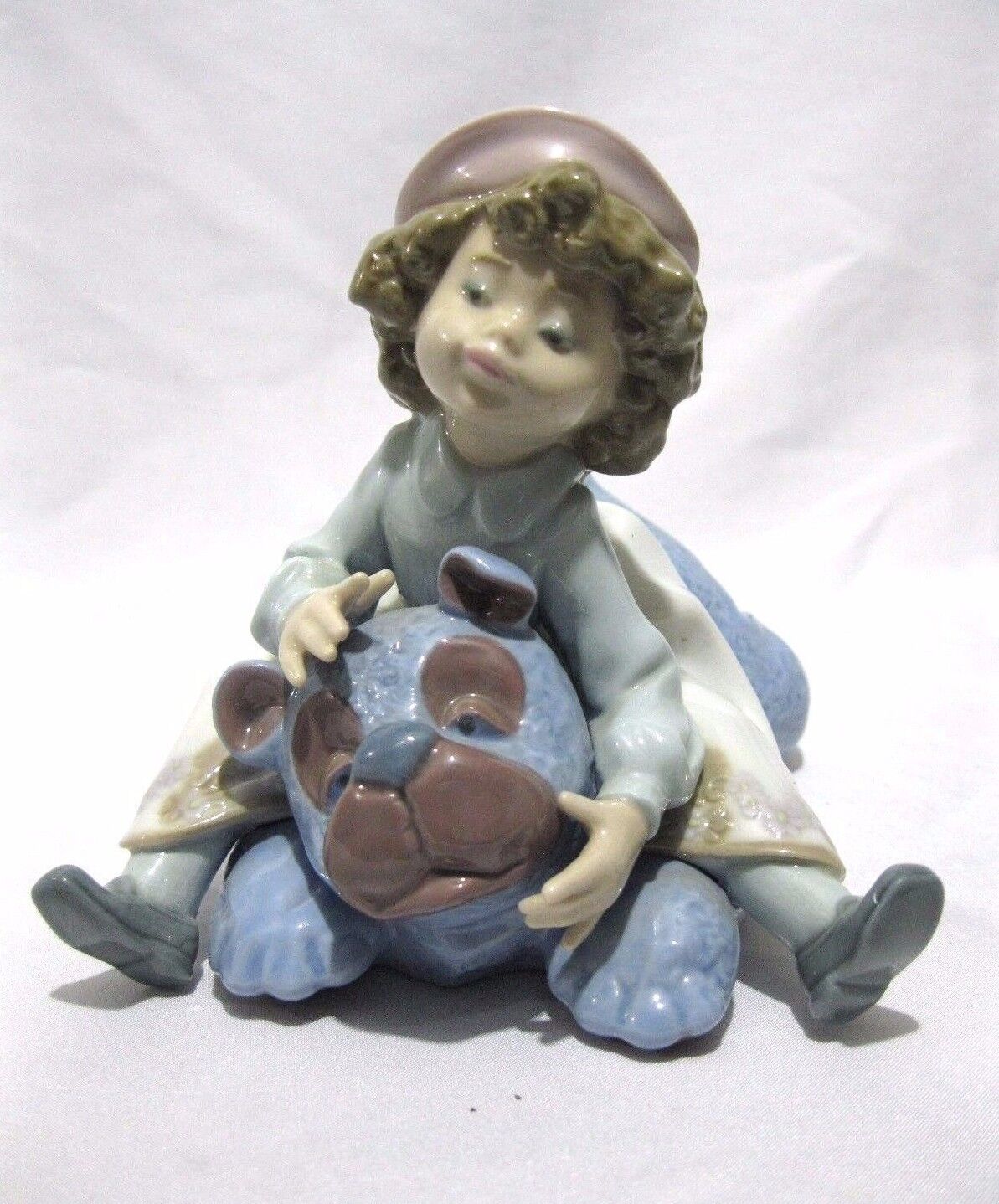  Retired LLADRO Giddy Up Girl Riding Stuffed Teddy Bear blue # 5664 Figurine 