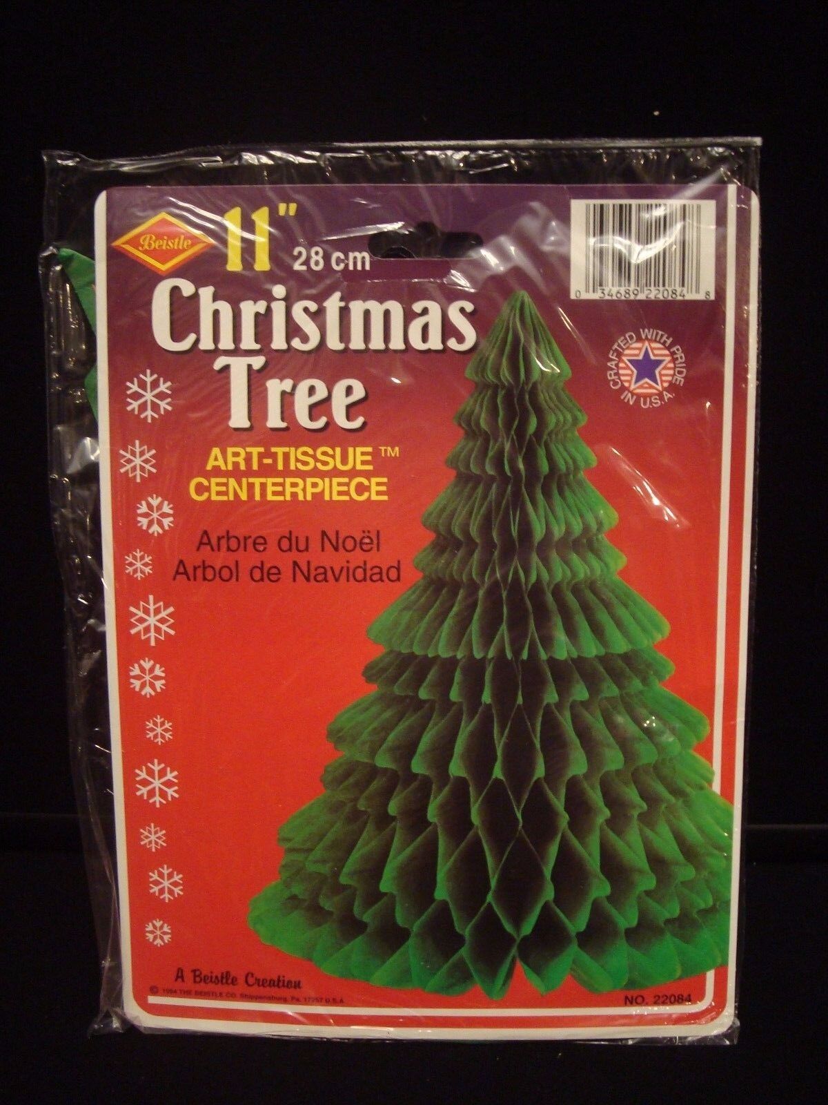 Vintage Beistle Honeycomb Tissue Christmas Tree Up North Party Table Decoration