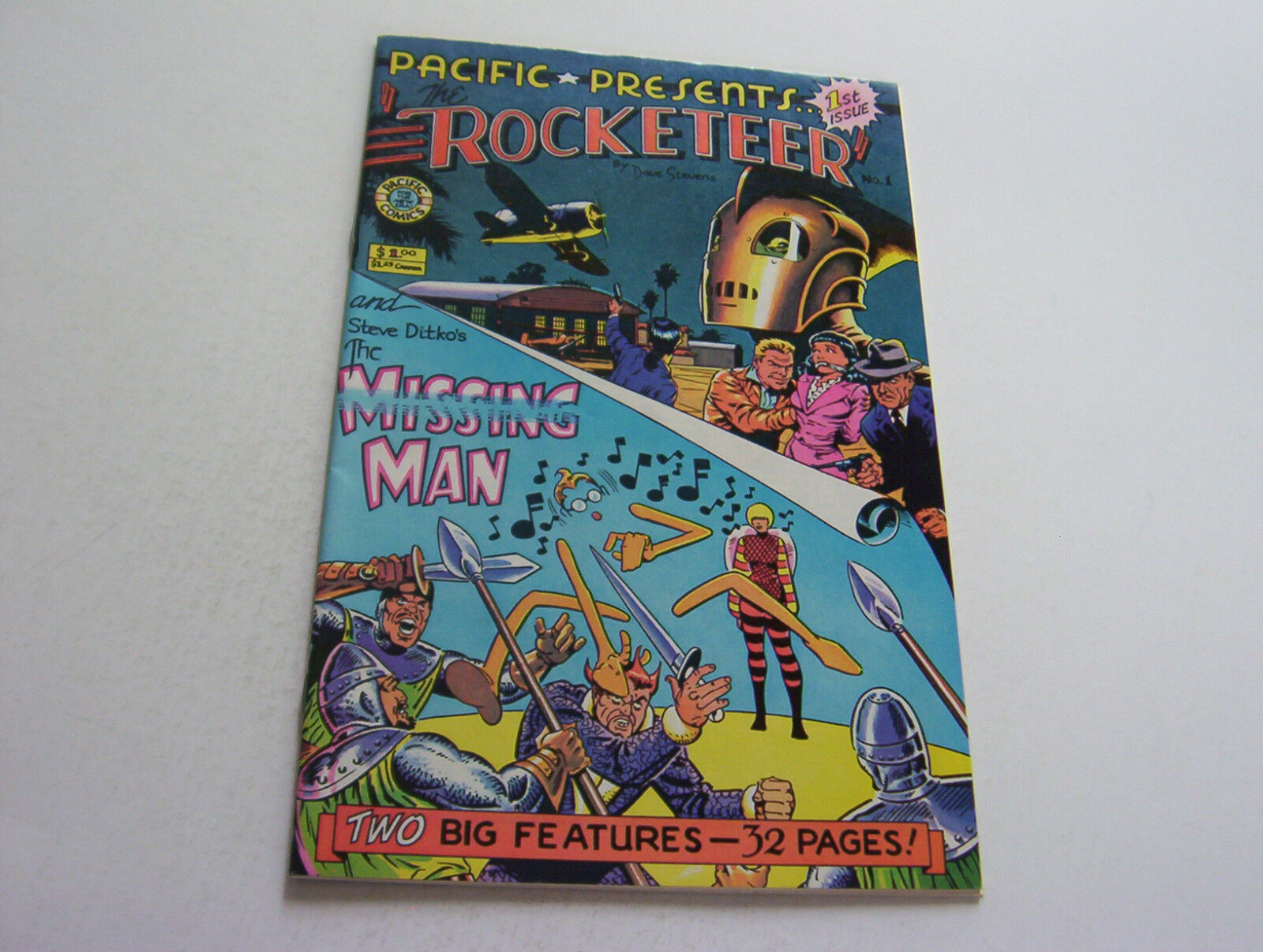 PACIFIC PRESENTS..THE ROCKETEER   #1 OCT 1982  BETTIE PAGE ON COVER  NEAR MINT-
