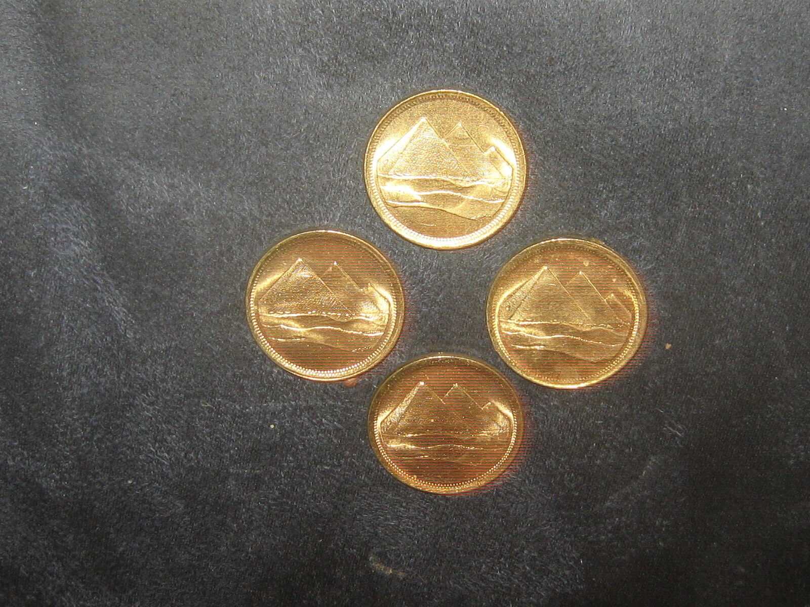 WHOLESALE LOT 4-18MM EGYPTIAN EGYPT GOLD COIN VINTAGE PYRAMID COINS     