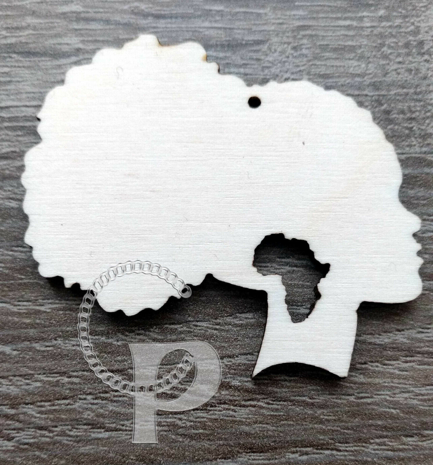 10x Natural wooden earrings making laser cut out African woman silhouettes Afro