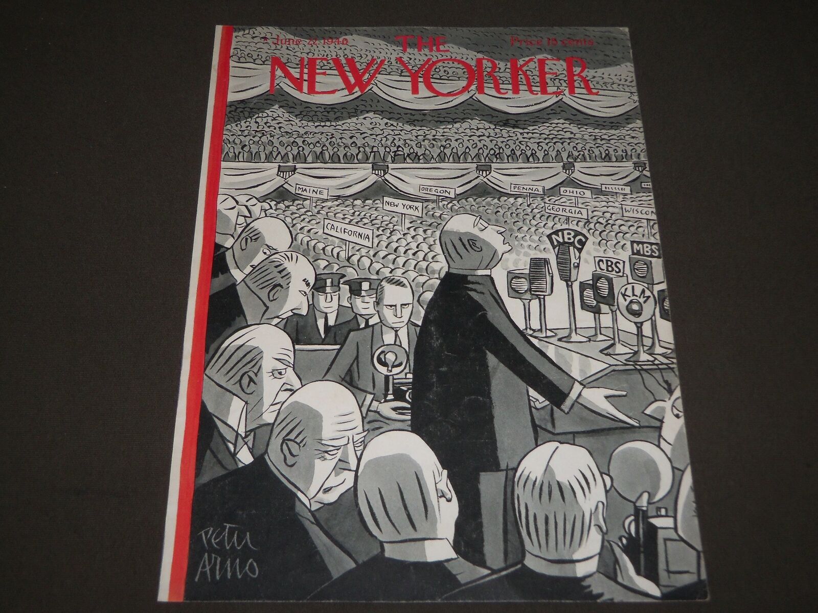 1940 JUNE 22 NEW YORKER MAGAZINE FRONT COVER ONLY - PETER ARNO COVER