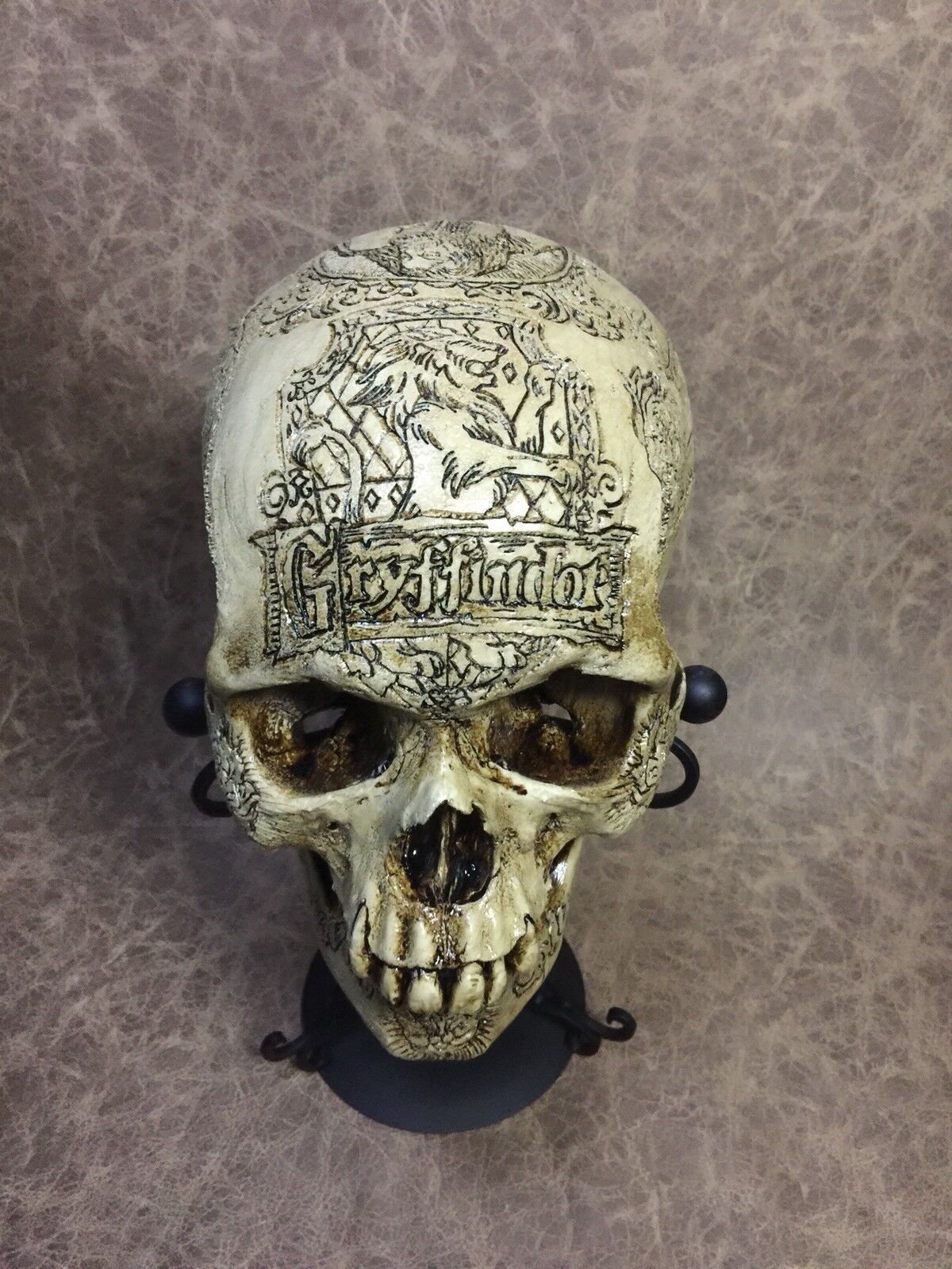 Gryfindor Theme Real Human Skull RESIN REPLICA carved my Zane Wylie