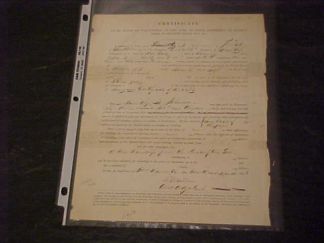 1861 Civil War Certificate of Discharge Signed by General David Van Buren x2