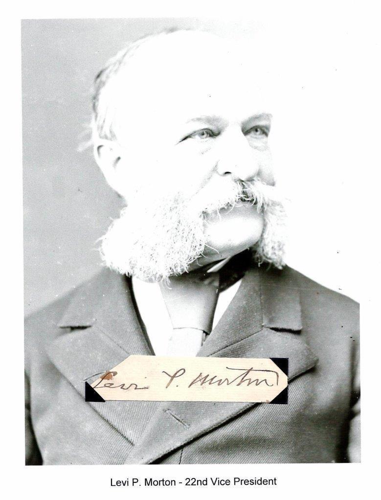 Levi Morton Autograph Vice President Benjamin Harrison Governor New York #1