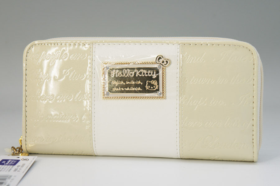 NEW HELLO KITTY Bi-Fold Round Zipper Wallet Milky White NEW  _JP 608f10