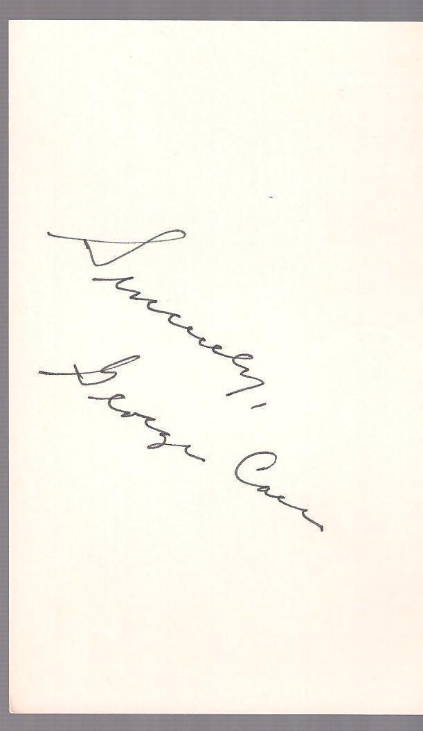 Washington Senators / Cleveland Indians GEORGE CASE autographed 3x5 Index Card
