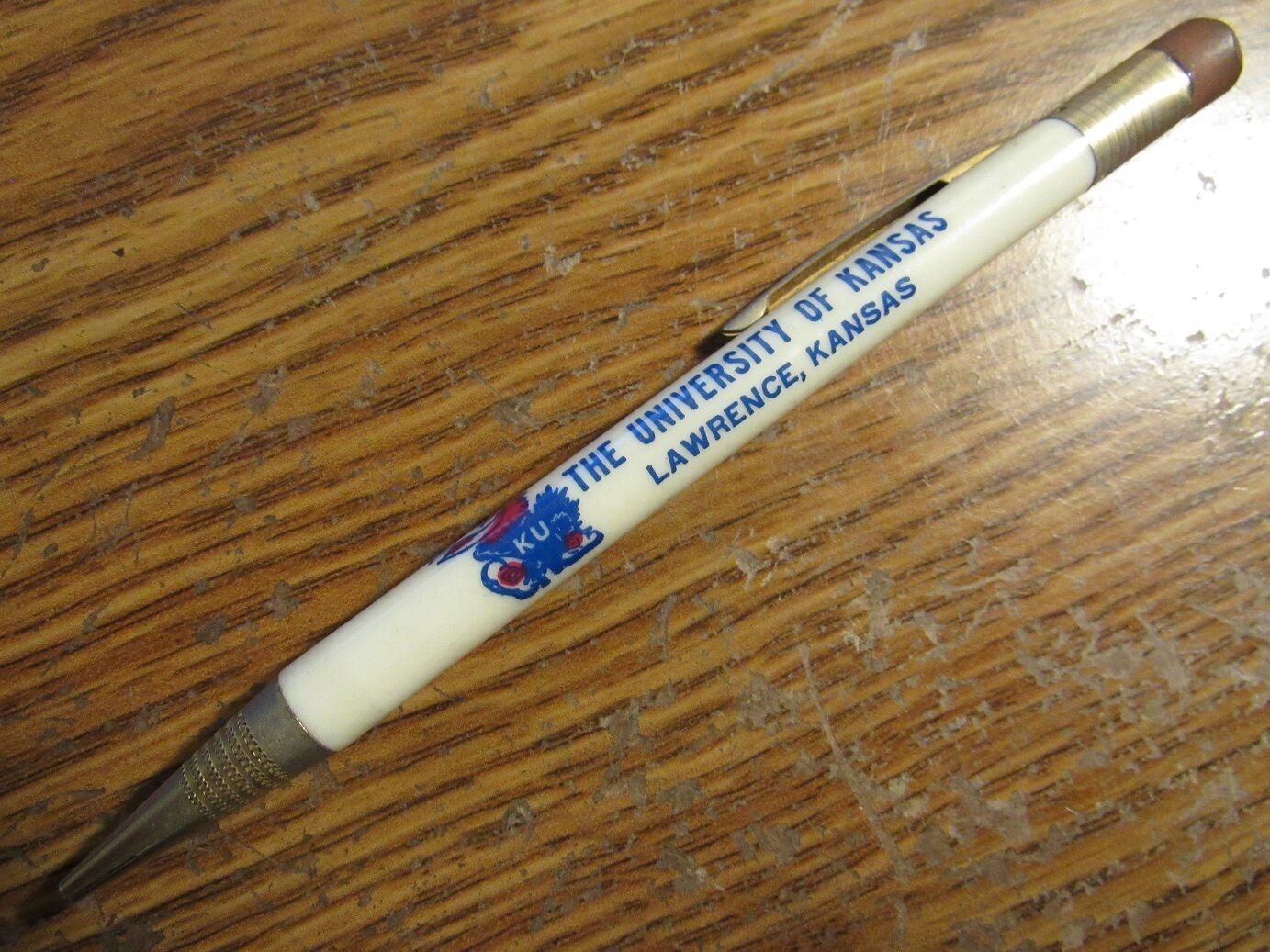 Vintage The University of Kansas Lawrence, KS Mechanical Pencil - Jayhawks