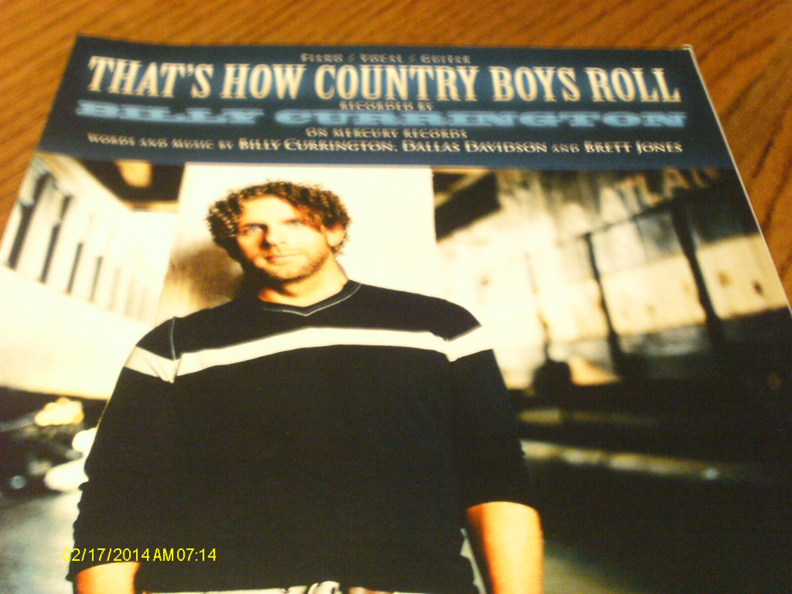 Billy Currington That\'s How Country Boys Roll 2008  Photo Sheet Music