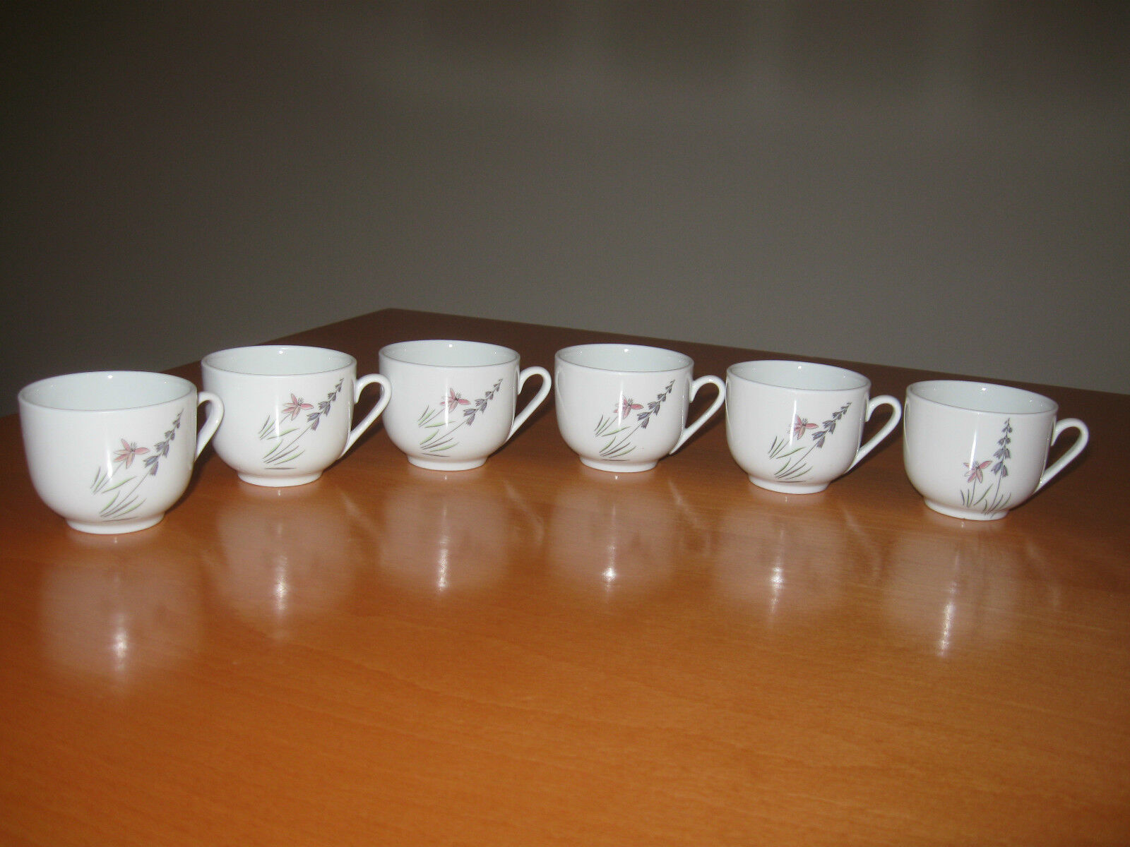 Vintage 60's Israel Naaman Set 6 Espresso Coffee Porcelain Demitasse Cups 