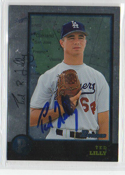 Ted Lilly 1998 Bowman signed autographed card Los Angeles Dodgers