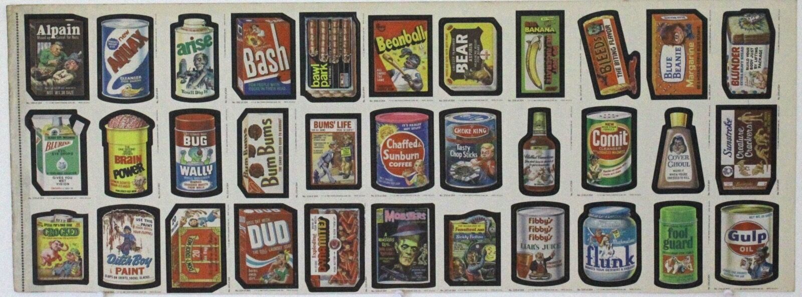 Real Garbage Candy: Wacky Packages Series 4 Uncut Sheet of 66