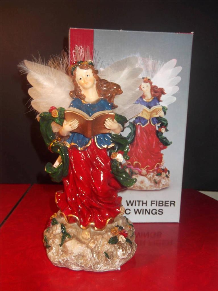 Treasures Collectable Fiber Optic Heavenly Angel Figurine w/ BOX Electric Wings