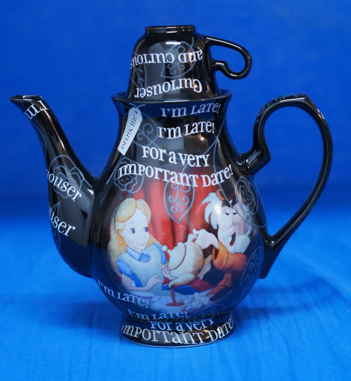 Alice in Wonderland Unbirthday Black Teapot w/ 20 Tea Bags Disney Parks