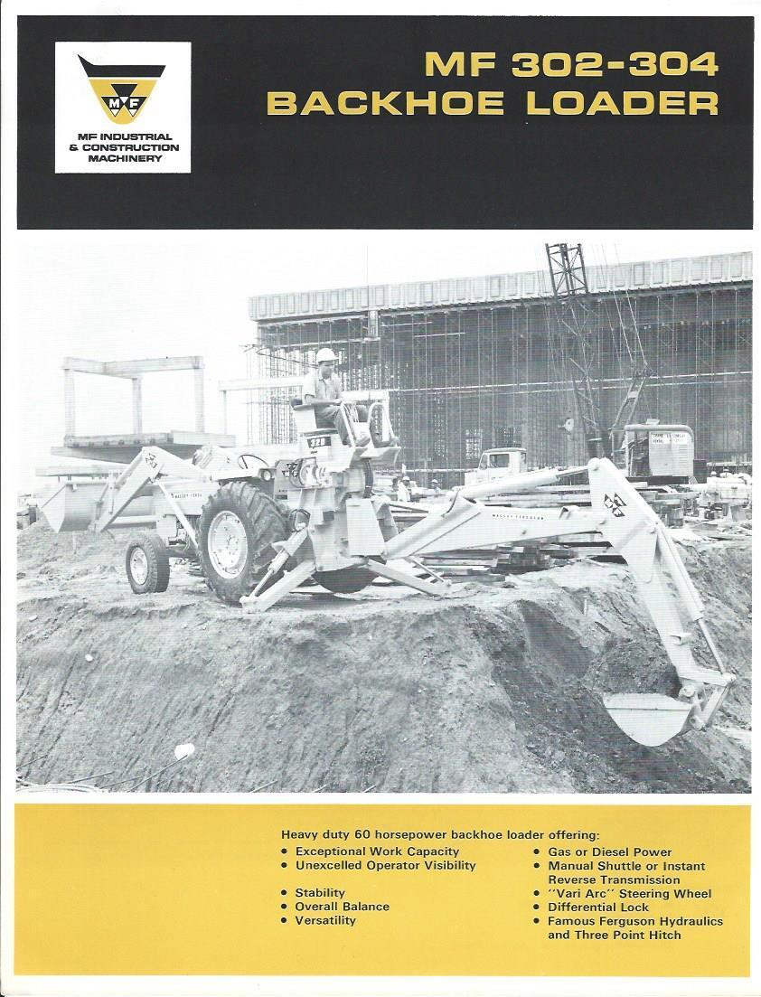 Equipment Brochure - Massey Ferguson - MF 302 304 - Backhoe Loader c1968 (E2601)