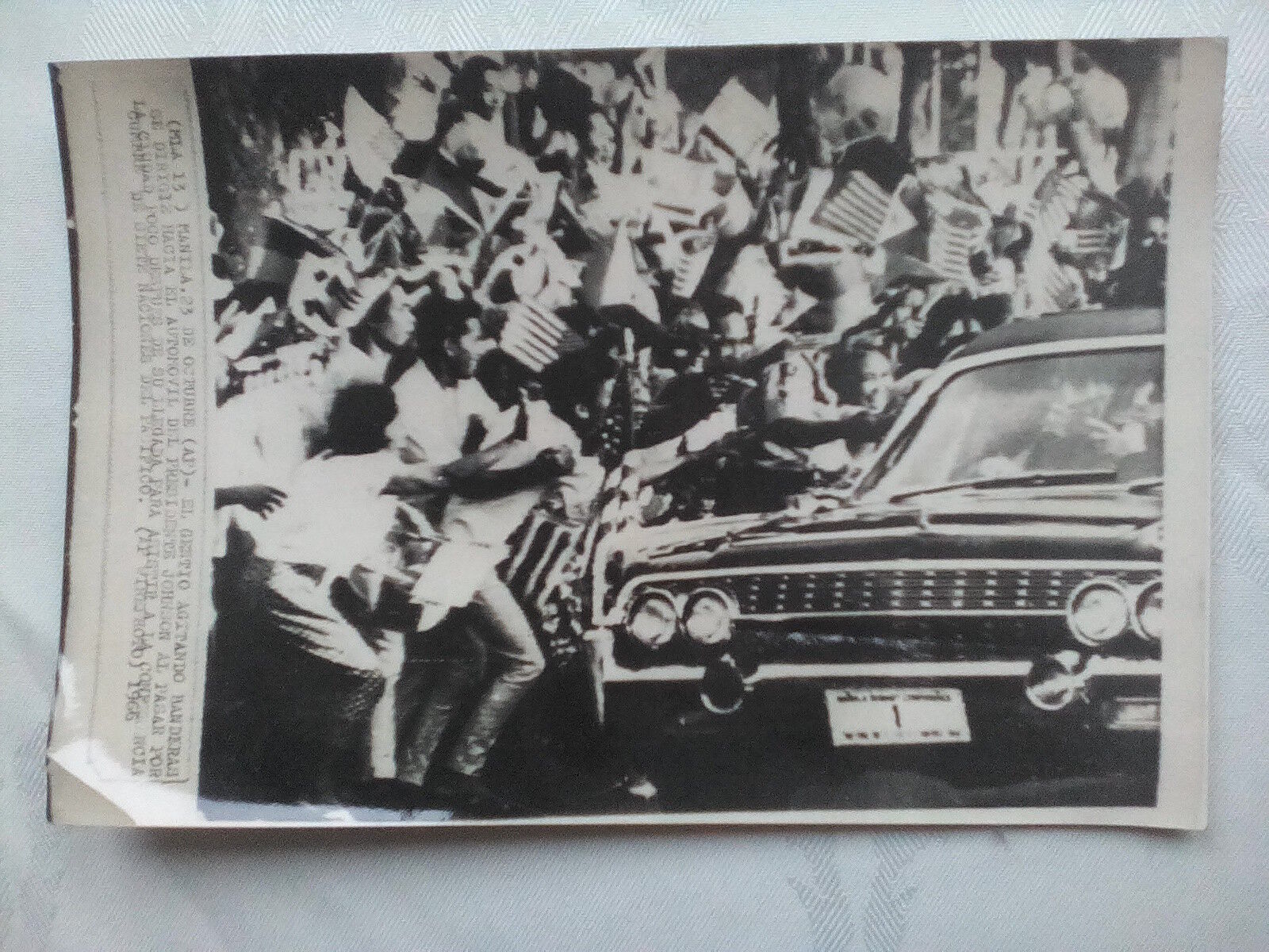 PRESIDENT JOHNSON VISITS MANILA,PHILIPPINES DISTURBED.ORIGINAL PRESS PHOTO 1967