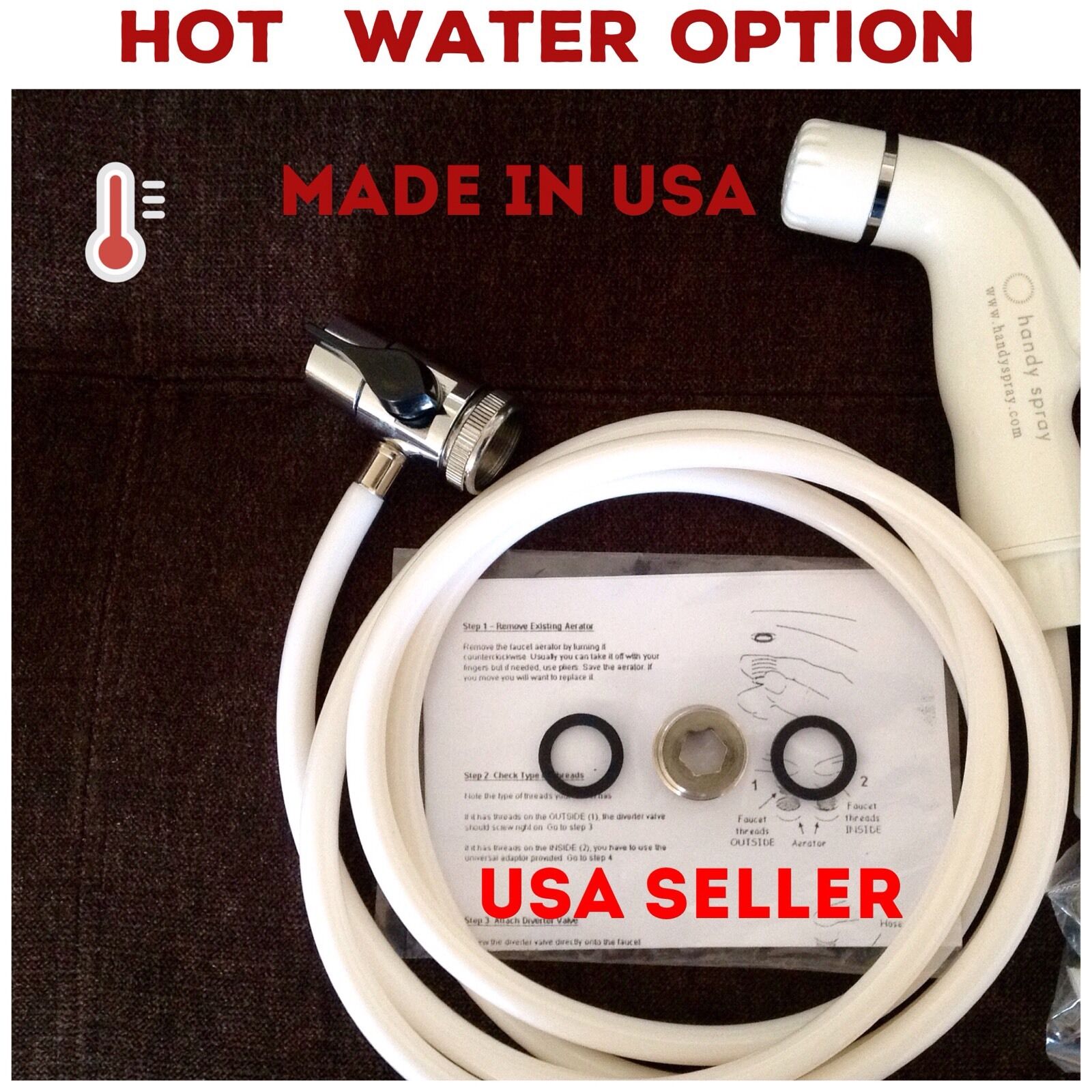 NEW White Toilet Bidet Shattaf Muslim Shower With Hot & Cold Water Options