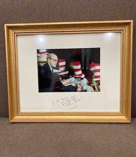 Framed Signed Justice Stephen Breyer Cat-in-a-Hat Reading Across America Suess 