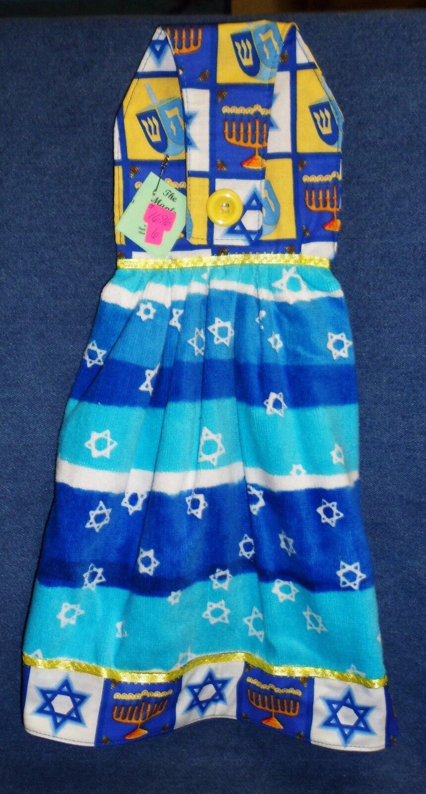 *NEW* Handmade Jewish Hannukah Menorah Holiday Hanging Kitchen Hand Towel #1696