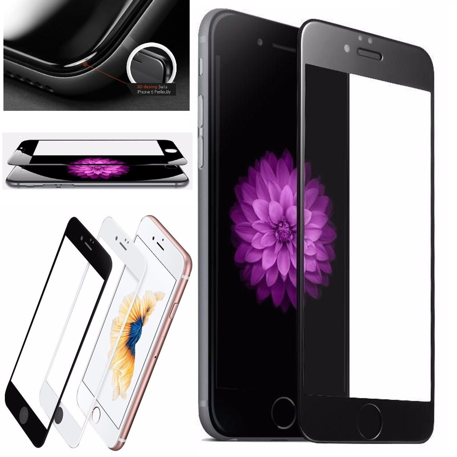Full Coverage Tempered Glass Screen Protector for iPhone 6 /6S 7 Plus