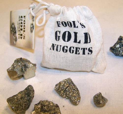 2 BAGS OF PYRITE FOOLS GOLD NUGGETS rocks stones tricks pranks fake treasure NEW