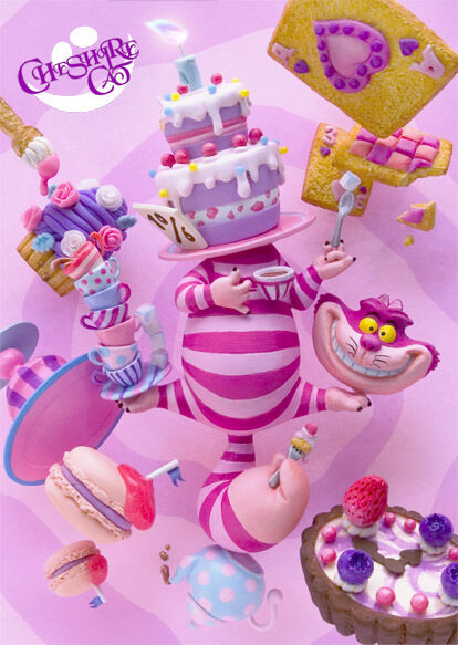 Amazing 3D Disney Cheshire Cat Birthday 3D Lenticular Greeting Card / Postcard