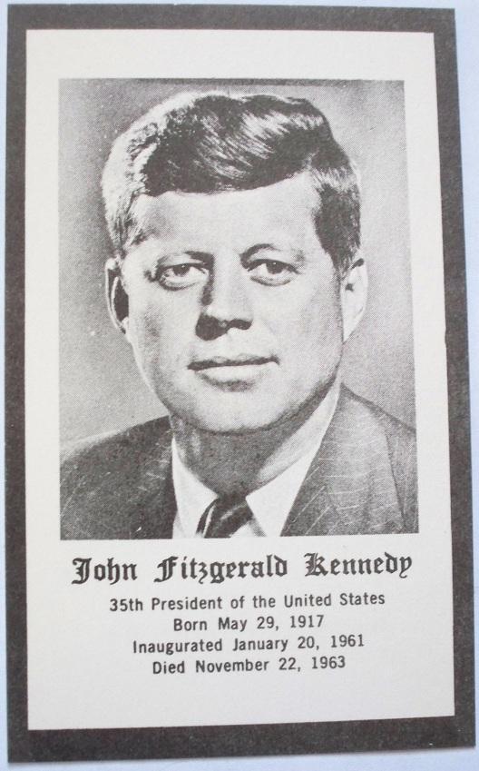 1 Vintage President John F. Kennedy Prayer Card MINT