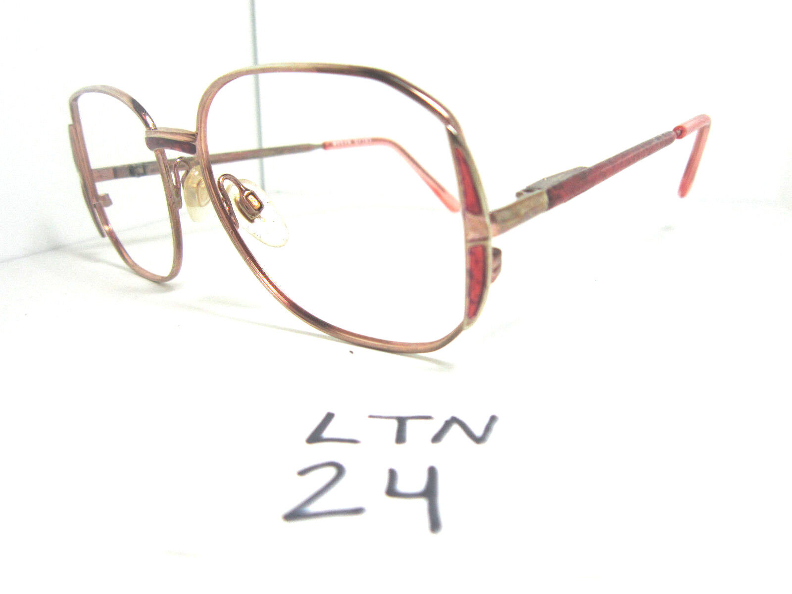 Nos OCEAN Eyeglass Frame O-151 Red Pink Gold Womens 1980s Specs (LTN-24)