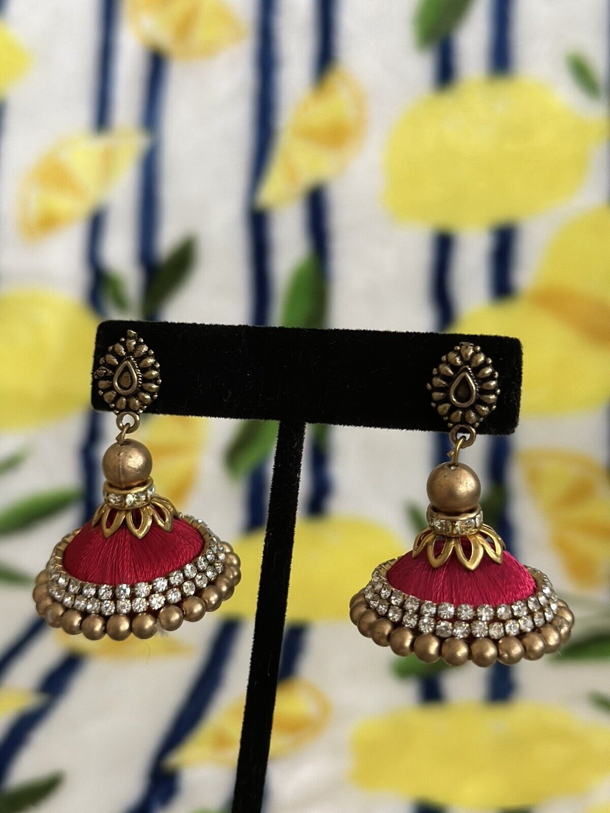 Latest silk threaded 1 pair of Assorted cute Earrings Indian Jhumka Jhumki