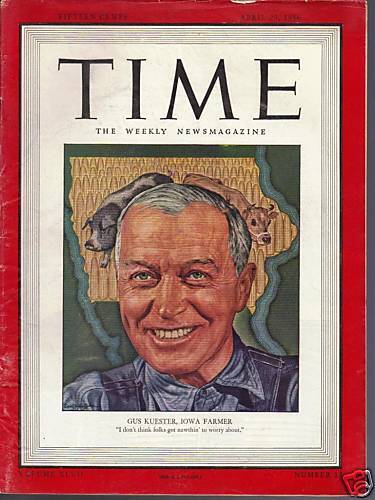 Time Magazine Gus Kuester, Iowa Farmer April 29, 1946