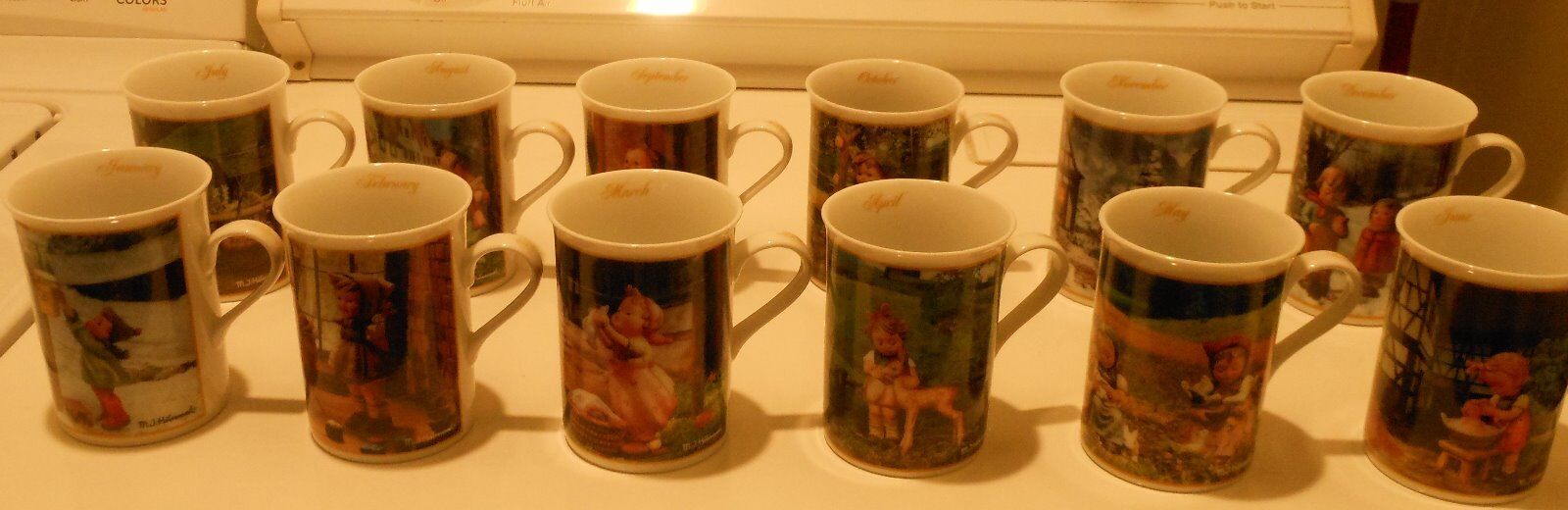 Complete Collection of 12 M.I. Hummel Fine Porcelain Mugs Jan to Dec Great GIFT