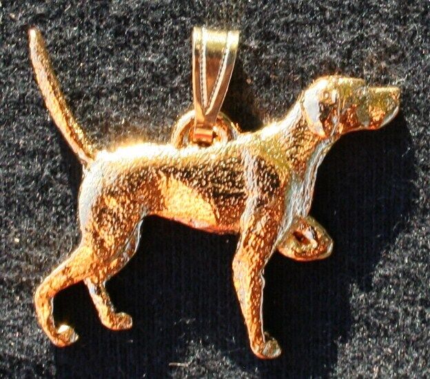 Englilsh Pointer 24K Gold Plated Pewter Pendant Jewelry USA Made