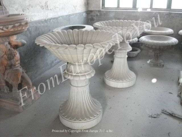 HAND CARVED MARBLE VICTORIAN STYLE  PEDAL URNS - URN6