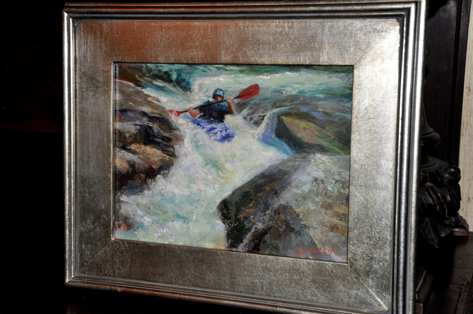 Fine Art Of Spectacular  Kayak Boater   by Well listed Artist Roni Marsh 