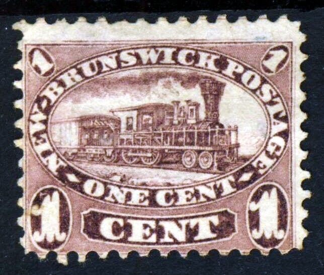 NEW BRUNSWICK CANADA Queen Victoria 1860-63 1c. Purple-Brown SG 7 MINT