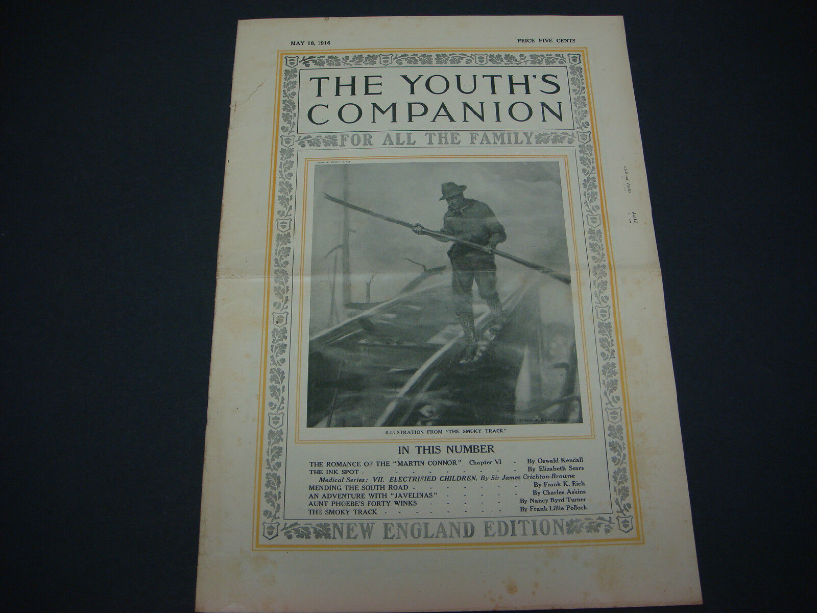 The Youth\'s Companion Magazine, May 18,1916,New England Ed. Smoky Track,Pollock
