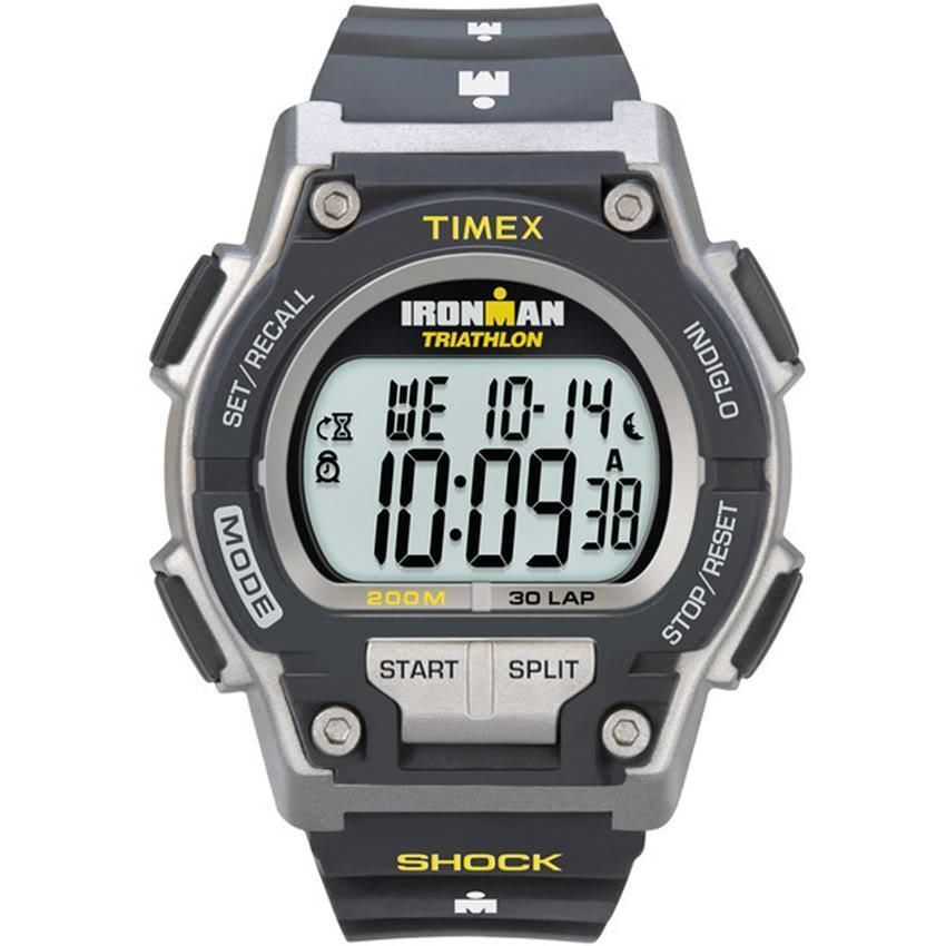 Timex T5K195, Men\'s Ironman 30-Lap Resin Watch, Alarm, Shock, Indiglo,  T5K1959J