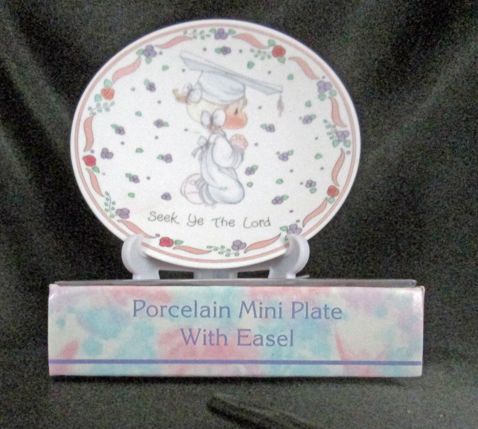 Precious Moments Porcelain Mini Plate Easel Seek Ye The Lord Enesco 235709 1991