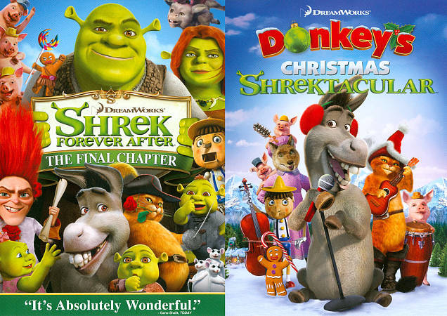 SHREK 4 FOREVER AFTER/DONKEYS CHRISTMAS SPECTAULAR (DVD, 2010, 2-Disc Set) NEW