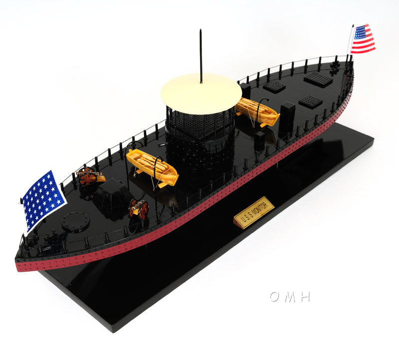 USS Monitor Civil War Ironclad Wooden Ship Scale Model 24\