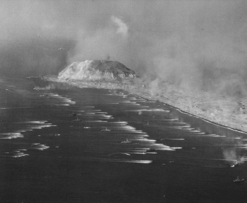 WWII Photo, Iwo Jima Beach Landing Aerial, WW2 USMC World War Two Surabachi 