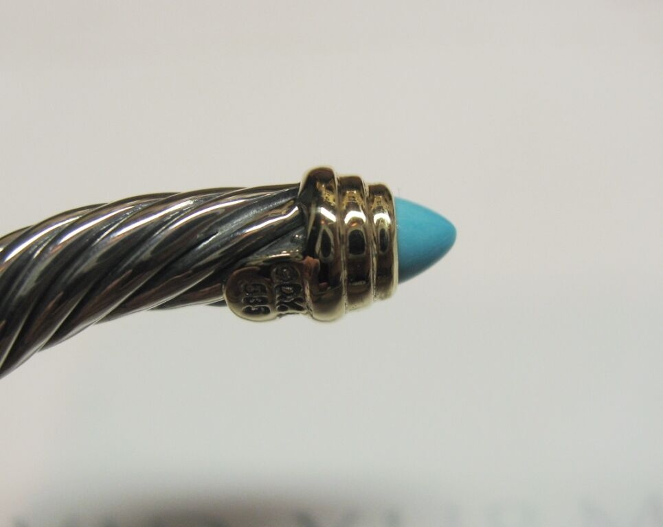 Genuine David Yurman 5mm Turquoise Cable Bracelet