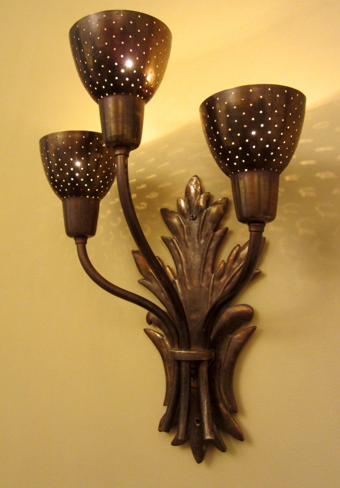 Vintage Sconces five matching Mid Century wall lights   More Available