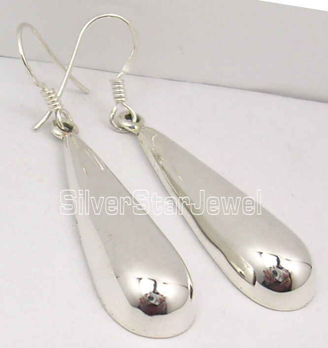 .925 Pure Sterling Silver HIGH POLISHED Beautiful Earrings 5 CM Women\'s Jewelry