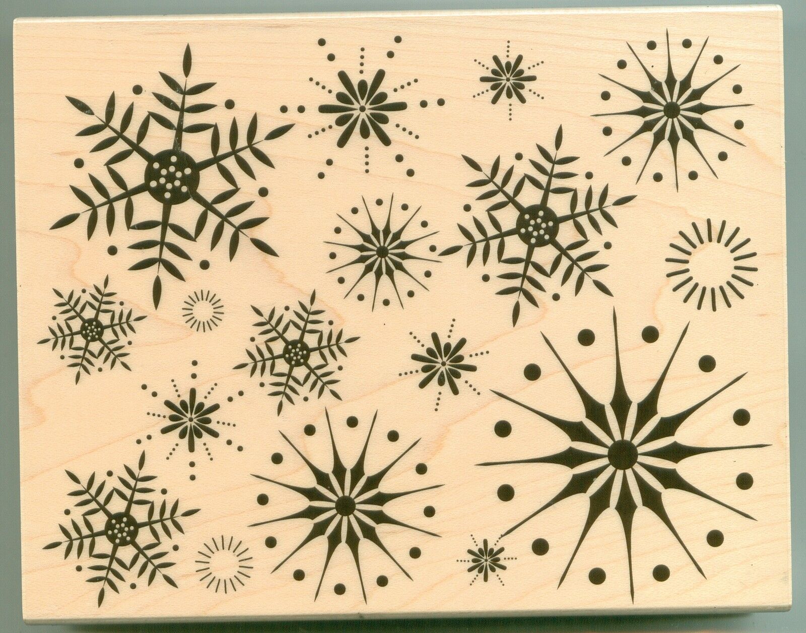 HERO ARTS rubber stamp FABULOUS SNOWFLAKES wood mounted Christmas, Winter X-L   