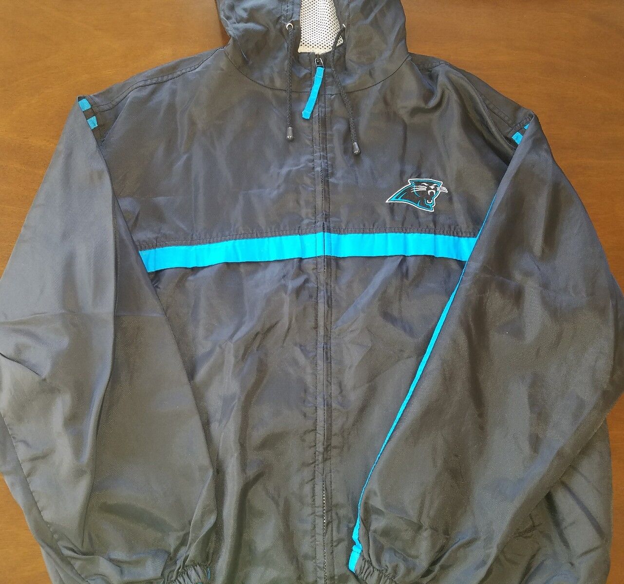 GameDay NFL Large Carolina Panthers Coat Vintage Retro 90\'s jacket hoodie Black
